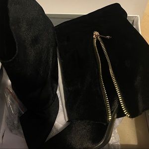 Black Velvet Booties